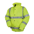 Venta caliente Chaqueta de seguridad de alta visibilidad chaqueta de bombardero reflectante impermeable hola vis 2 en 1 chaqueta